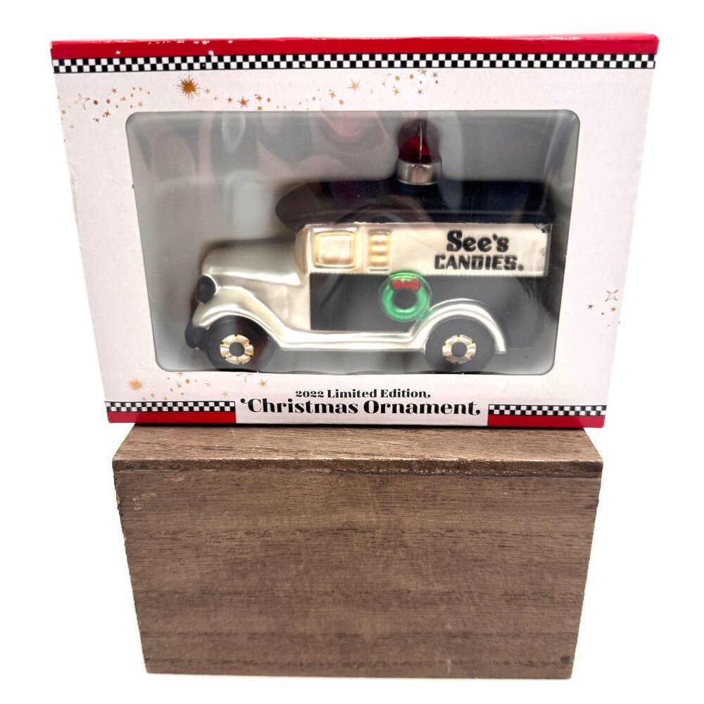 Sees Candy Delivery Truck Ornament Glass Limited Edition 2022 Christmas